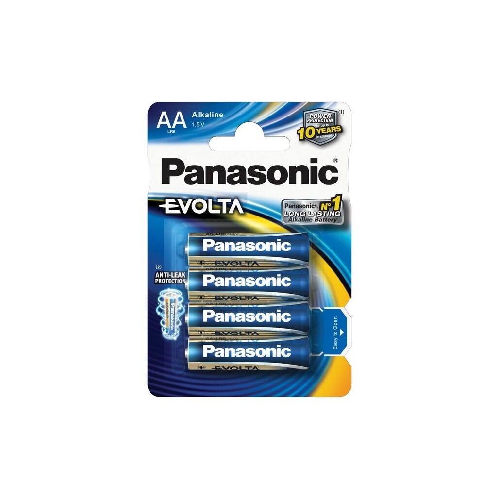 Baterie Panasonic Evolta AA R6 1,5V alcalina LR06EGE/4BP, blister 4 baterii