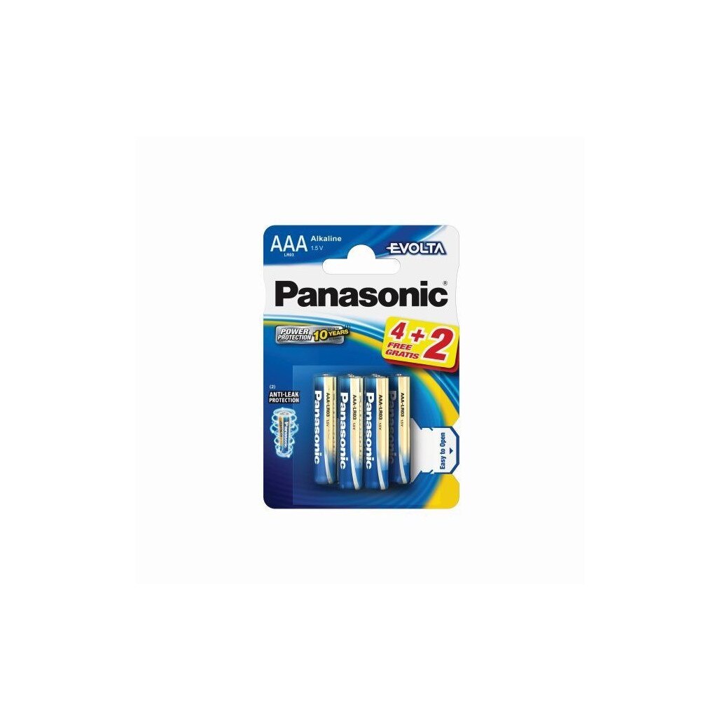 Baterie Panasonic Evolta AAA R3 1,5V alcalina LR03EGE/6BP, blister 6 baterii