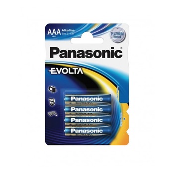 Baterie Panasonic Evolta AAA R3 1,5V alcalina LR03EGE/4BP, blister 4 baterii Baterie Panasonic Evolta AAA R3 1,5V alcalina LR03EGE/4BP, blister 4 baterii