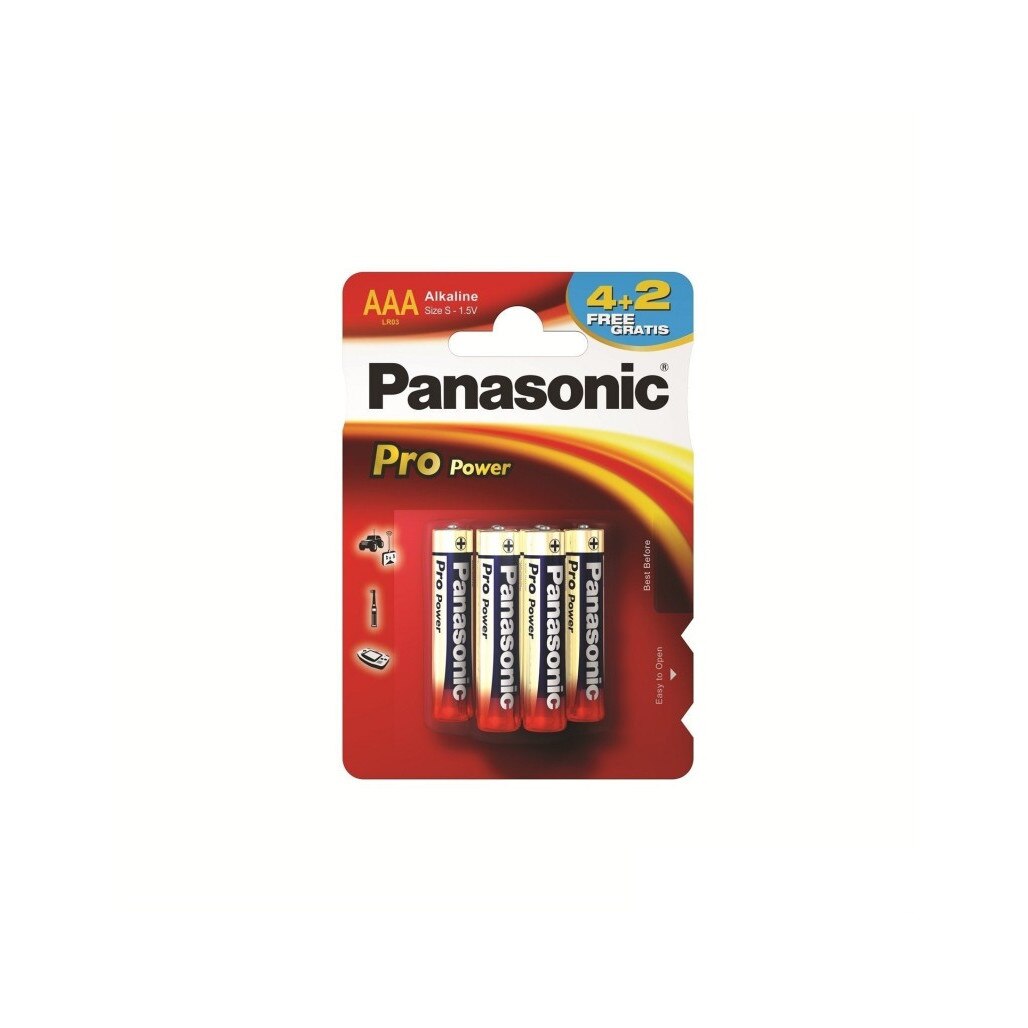 Baterie Panasonic Pro Power AAA R3 1,5V alcalina LR03PPG/6BP, blister 6 baterii