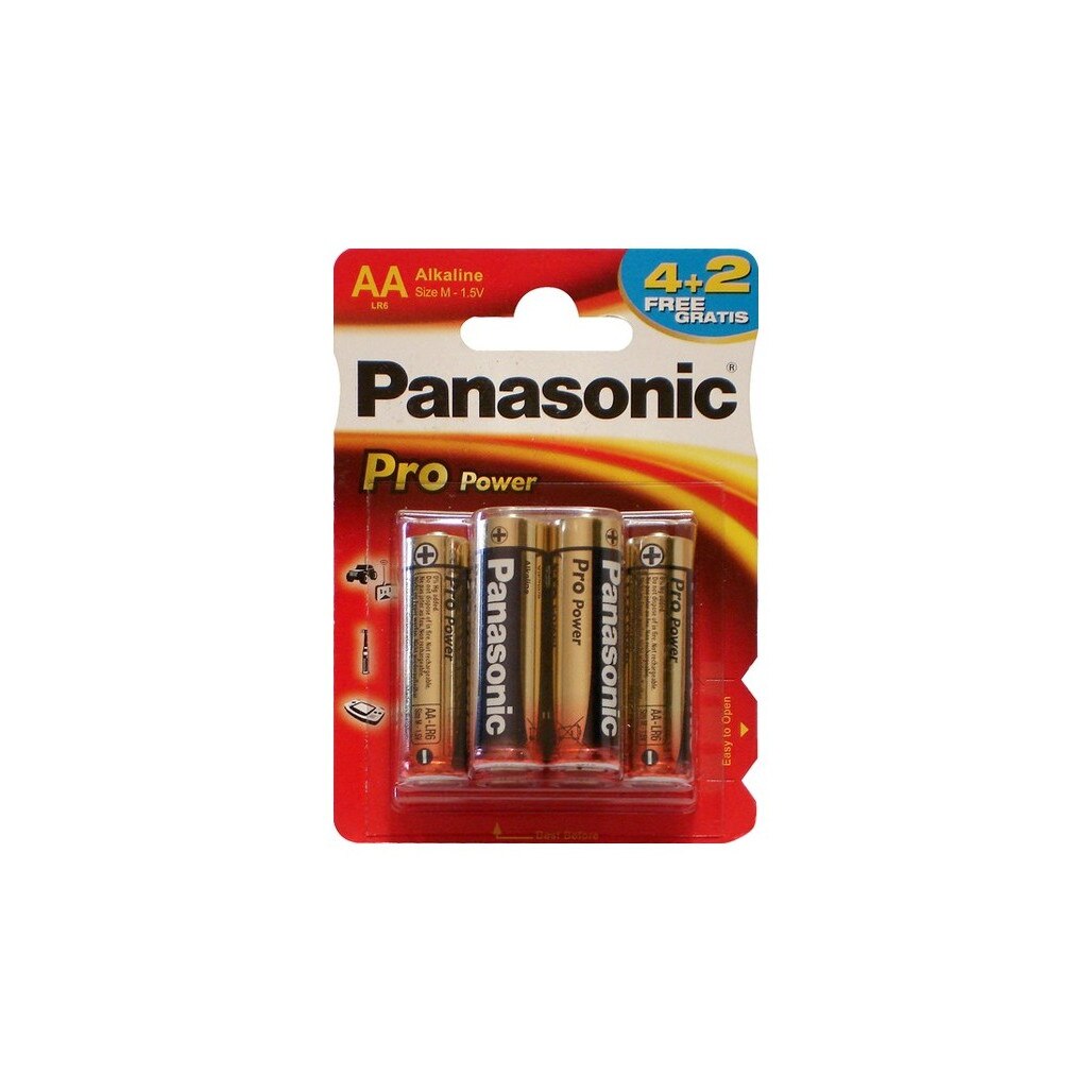Baterie Panasonic Pro Power AA R6 1,5V alcalina LR06PPG/6BP, blister 6 baterii