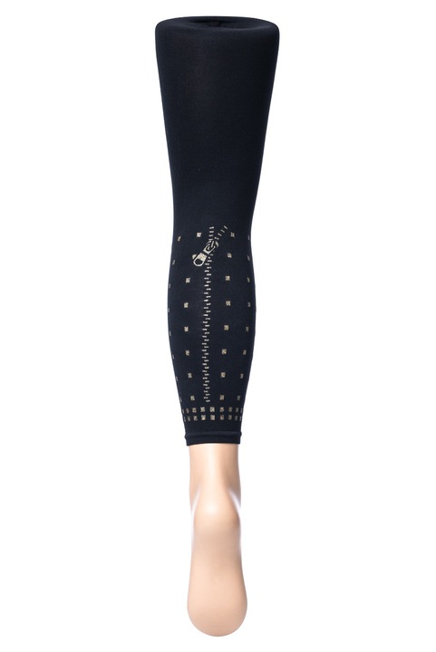 Dres fara talpa, cu model in partea de jos, Sarah Borghi, Karin Panta 100 DEN,, Negru