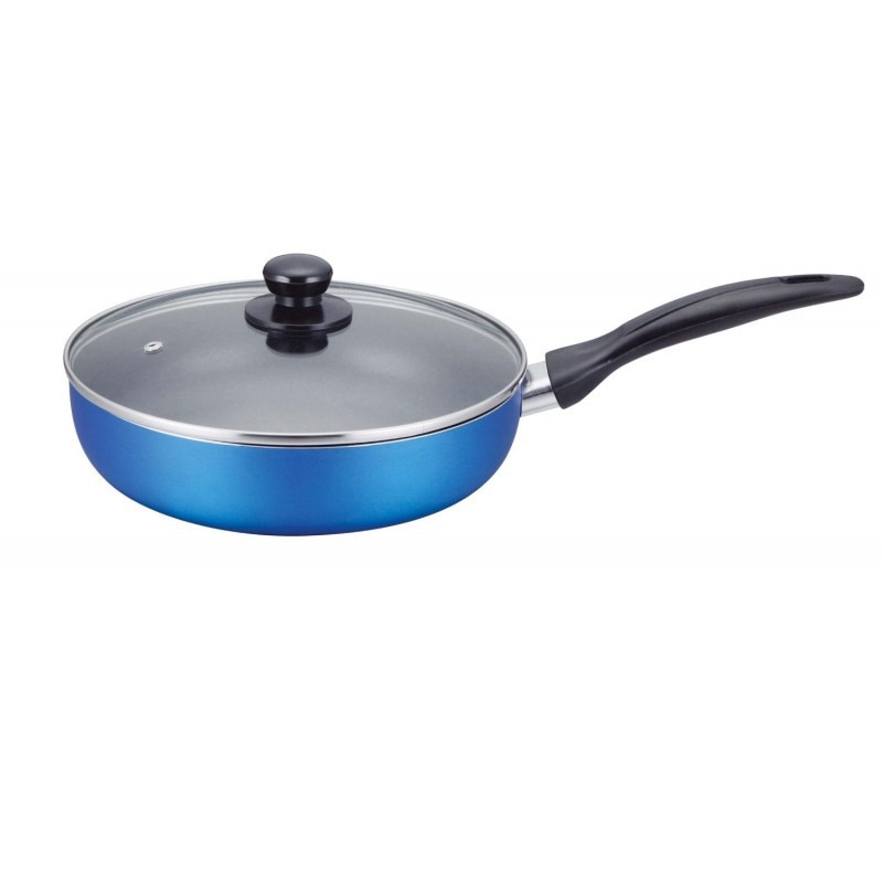 Tigaie Grunberg din aluminiu cu interior teflonat,28 cm,albastra