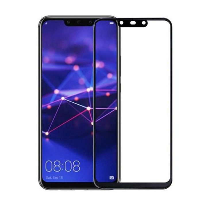 Стъклен протектор за дисплей MBX 5D Full закалено стъкло с цяло лепило - Huawei Mate 20 Lite, Черен