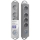 Prelungitor cu Protectie la Supratensiune Qoltec 50164, 4 Prize, Cablu 2.5m, Protectie Copii, Intrerupator Picior Iluminat, Montare Facila, Ideal Acasa si Birou, Siguranta Sporita, Design Modern Gri