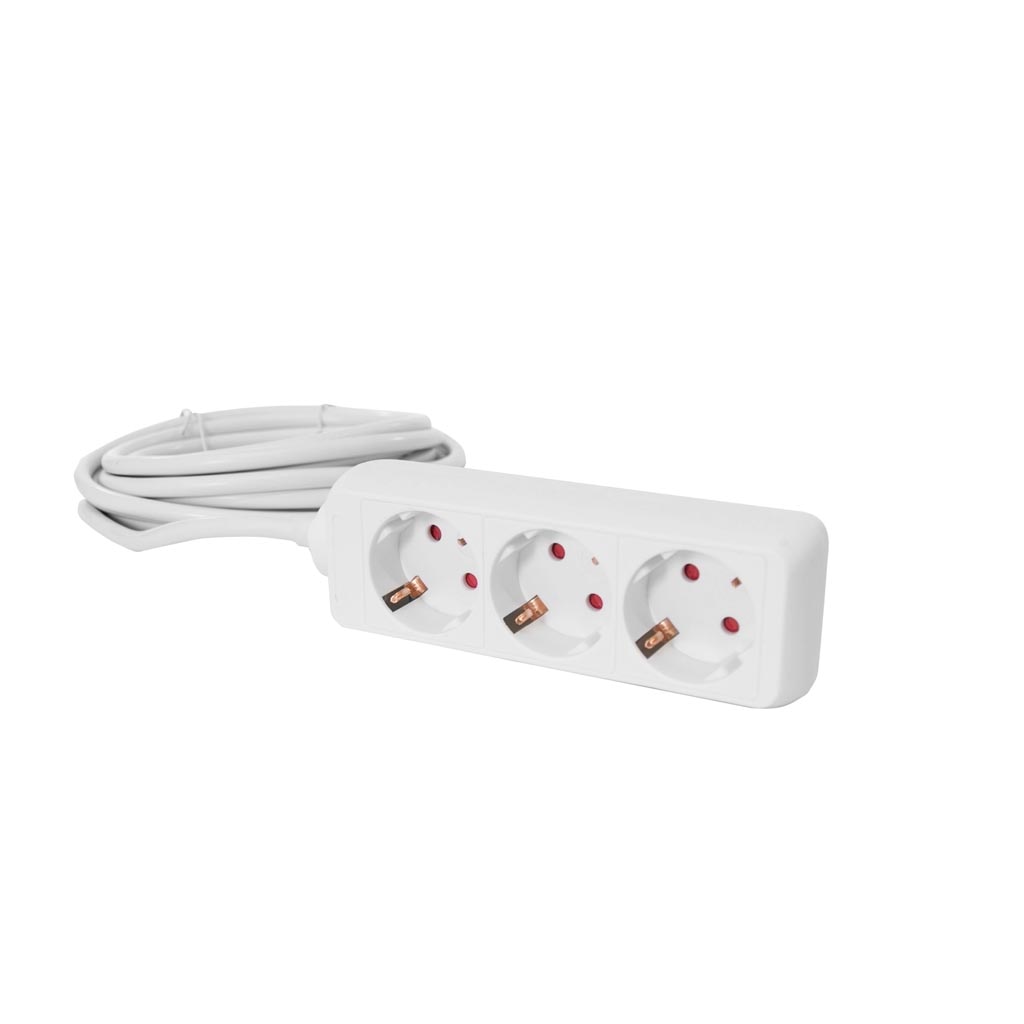 Prelungitor electric cu cablu cu protectie supraincalzire , Libox , LB0080/1.5 , 3 prize , 1.5m , alb
