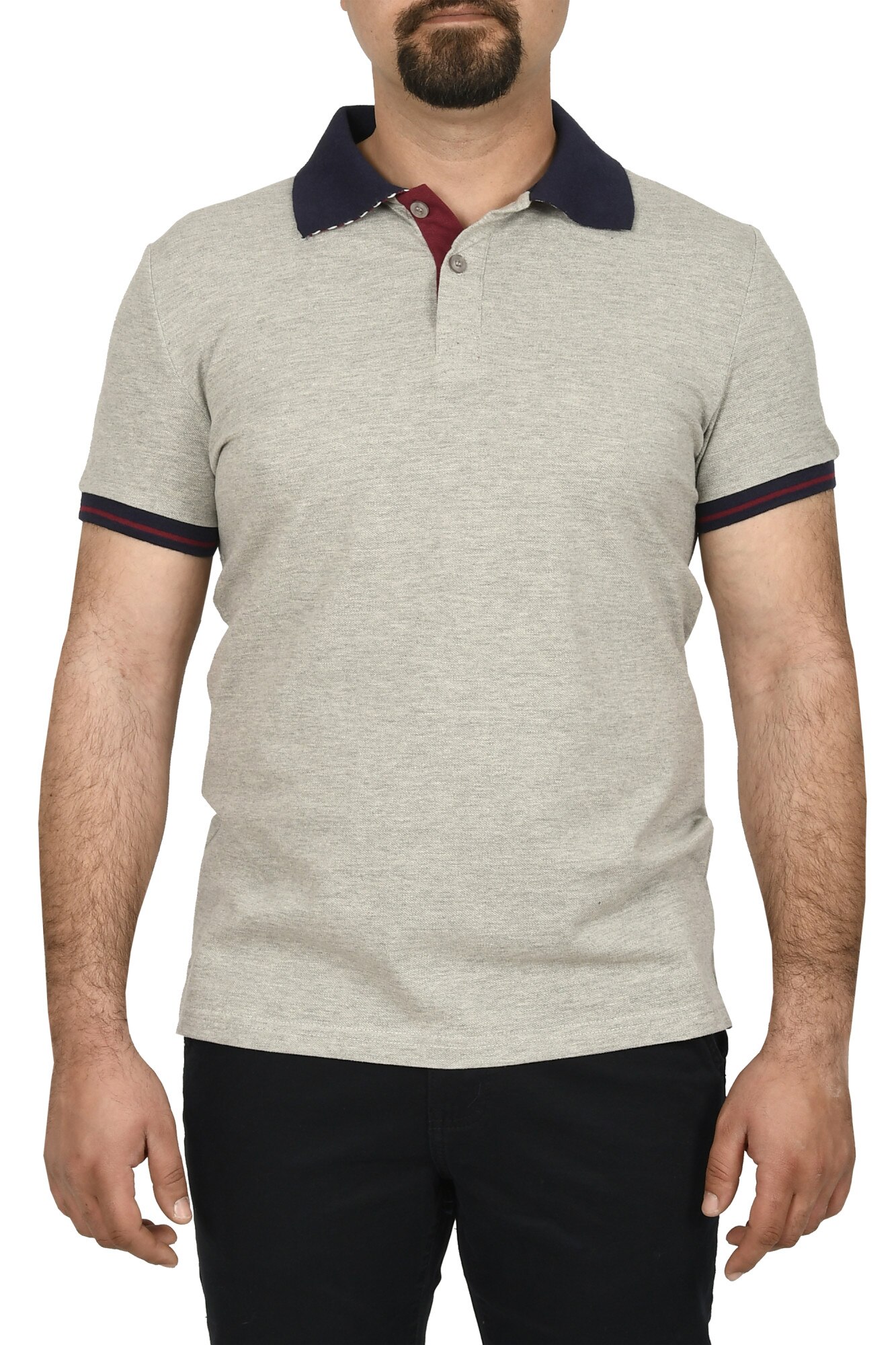 Tricou polo regular fit, Glo Story, gri