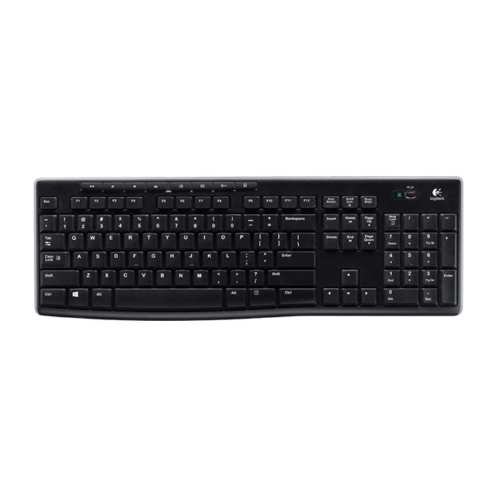 Безжична Клавиатура Logitech K270 Wireless Keyboard, Кирилица, USB, Черен