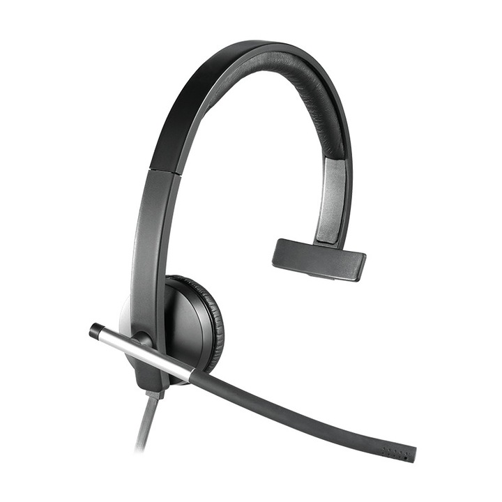 Слушалка с Микрофон Logitech H650e Mono Headset, USB, Черен