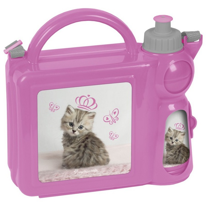 Кутия и бутилка за обяд PASO Rachael Hale, RHV- 303, розова, 21х19х7