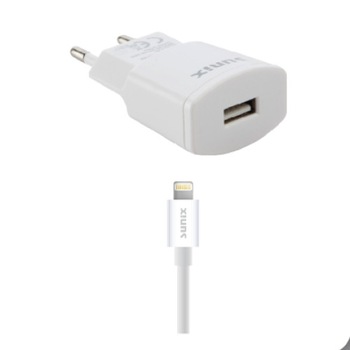 Incarcator priza, Sunix, Lightning, Fast Charge, Safe Charge, 2.1 A Incarcator priza, Sunix, Lightning, Fast Charge, Safe Charge, 2.1 A