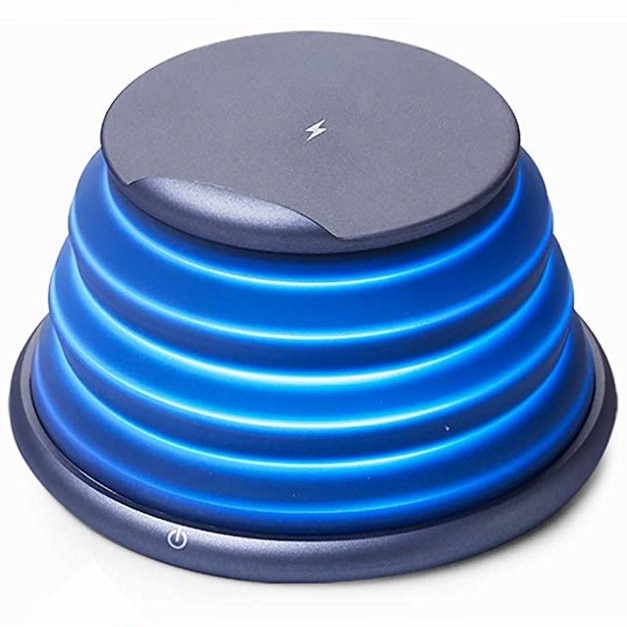 Incarcator Wireless QI Fast Charging Pliabil cu Stand si Lampa de Veghe Incorporata