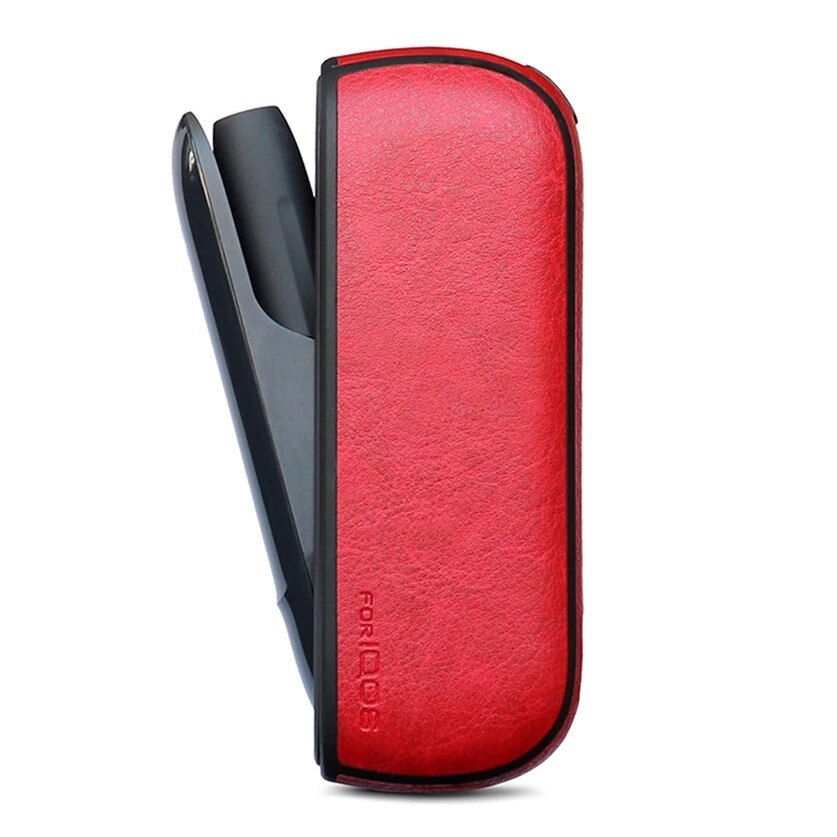 Husa protectie pentru IQOS 3, carcasa piele ecologica si silicon, red FMD183