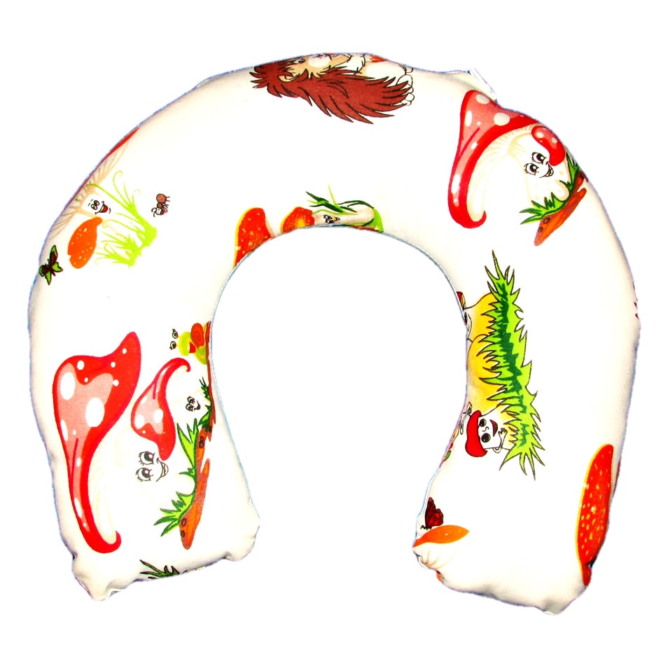 Perna de calatorie pentru bebelusi/copii, model cu ciupercute si arici