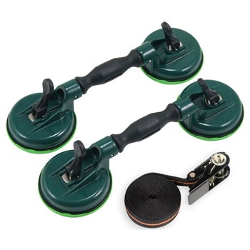 Set 2 ventuze cu chinga transport si montare parbriz maxim 60kg Set 2 ventuze cu chinga transport si montare parbriz maxim 60kg