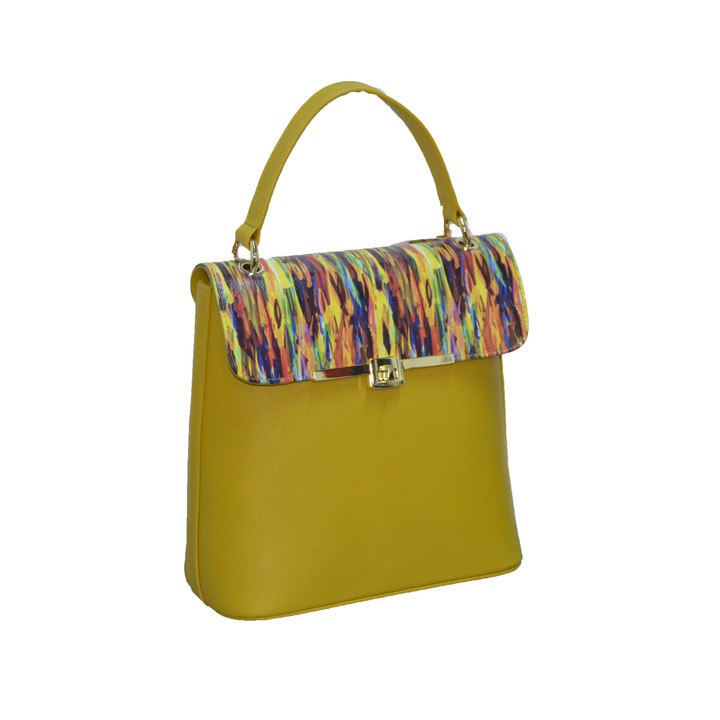 Női táska, Zea, natúr bőr, citromsárga