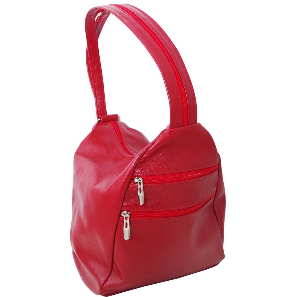 Geanta / Ghiozdan de dama Koson din piele naturala rosie - GR01R