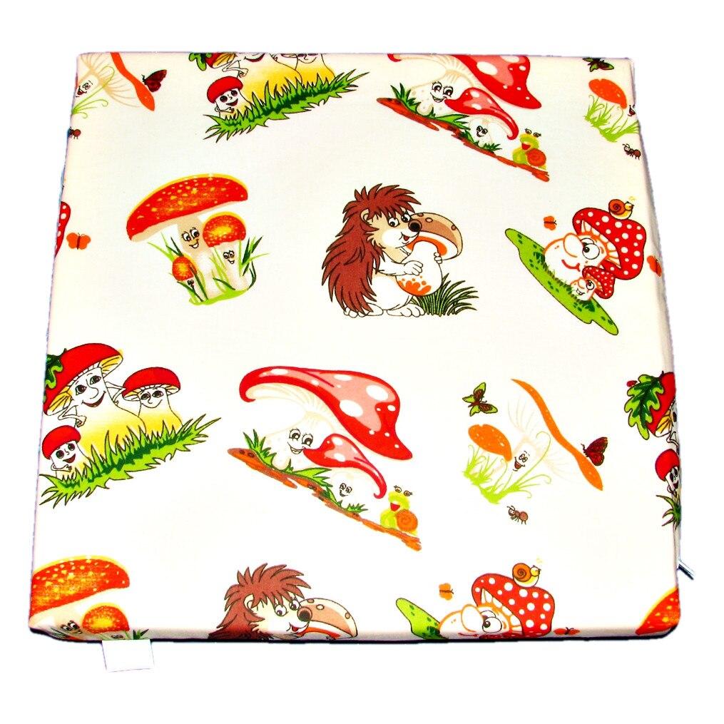 Perna scaun pentru copii, model cu arici si ciuperci, 35x35 cm