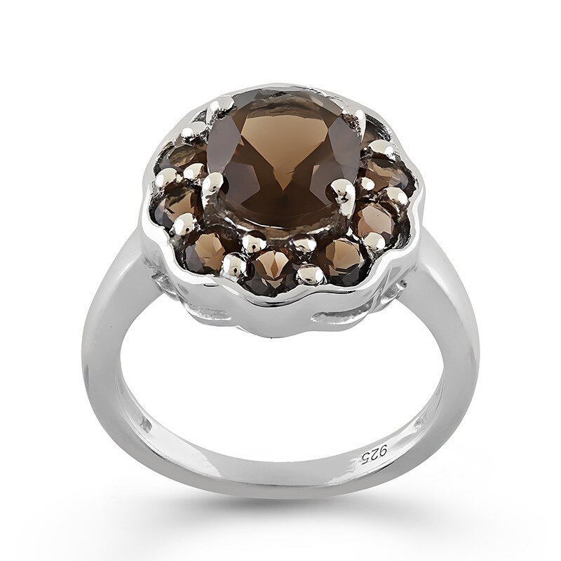 Inel Fantazzia Argint 925 Quartz Fumuriu, 57 R6784SM