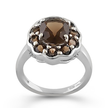Inel Fantazzia Argint 925 Quartz Fumuriu, 57 R6784SM Inel Fantazzia Argint 925 Quartz Fumuriu, 57 R6784SM