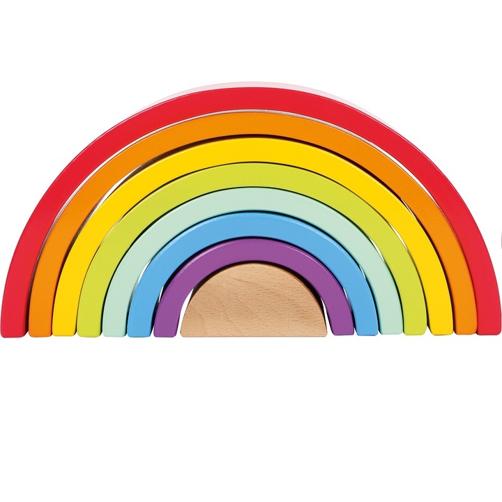 Curcubeul Waldorf mare, 9 piese, din lemn