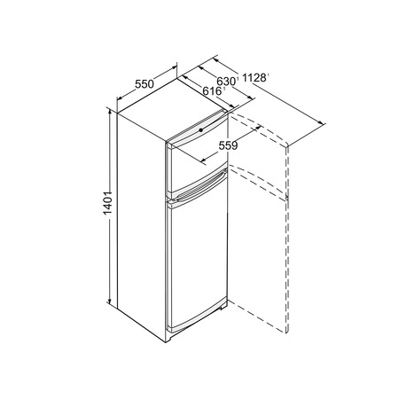 Frigider cu 2 usi Liebherr CTel 2531, 233 L, SmartFrost, Control mecanic, Iluminare interioara LED, Sertar legume, H 140.1 cm, Clasa A++, Argintiu