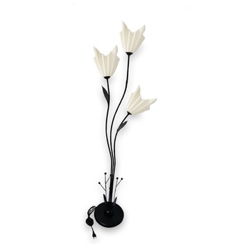 Lampadar Full Electric 40k, 3 becuri E27, 160cm, intrerupator apasare, abajur Alb, corp Negru Lampadar Full Electric 40k, 3 becuri E27, 160cm, intrerupator apasare, abajur Alb, corp Negru