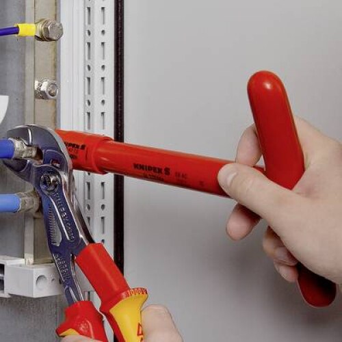 KNIPEX Cobra VDE Hightech-waterpomptang, geïsoleerd verchroomd Geïsoleerd met meer-componenten handgreephulzen en vast bevestigingsoog, 87 26 250 T