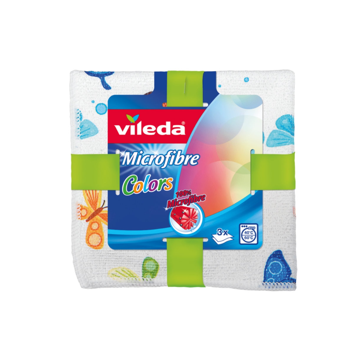 Prosoape de bucatarie Vileda Microfibre Colors Design 19982,universale,30x30cm,set 3 bucati