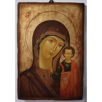Icoana pictata pe lemn Bizantina Speciala Maica Domnului 32, Artizanat Opait, 22x18cm Icoana pictata pe lemn Bizantina Speciala Maica Domnului 32, Artizanat Opait, 22x18cm