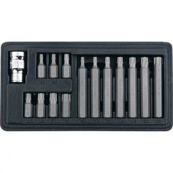 Set biti TORX, coada hexagonala, 10 mm, CrV, 15 piese, STELS Set biti TORX, coada hexagonala, 10 mm, CrV, 15 piese, STELS
