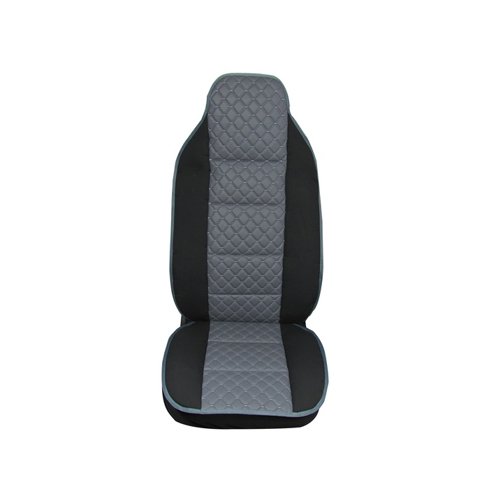 Husa Scaun Camion Flexzon, Lux, Piele Ecologica si Textil, Gri