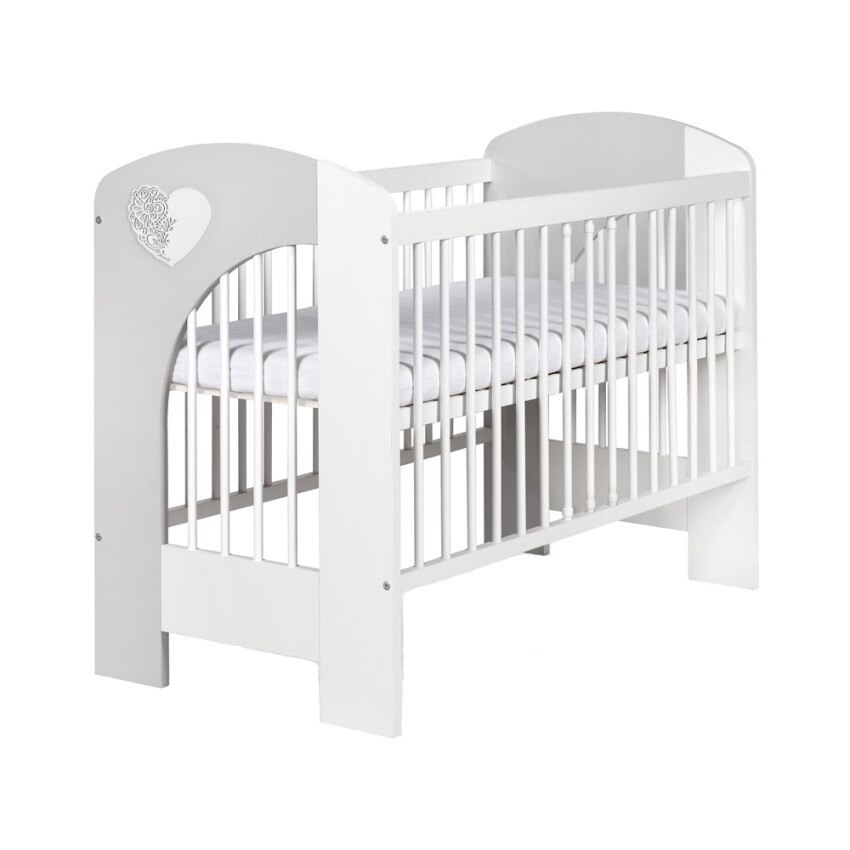 Patut din lemn Klups Nel Inimioara White/Grey