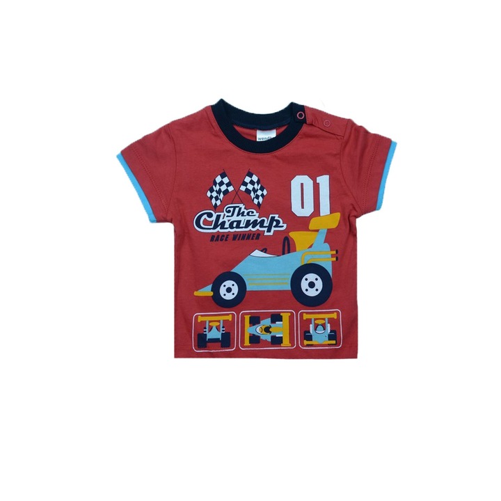 Tricou cu maneca scurta pentru baieti Wendee OZ101605-0-74, Rosu 1722