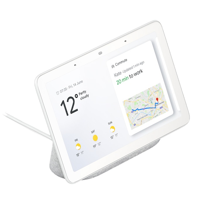 Boxa inteligenta Google Nest Hub, ecran, Alb