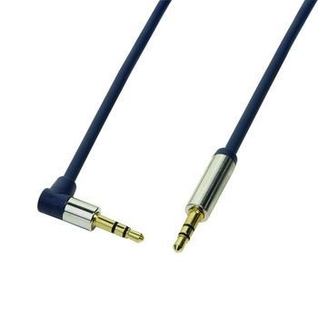 Cablu audio unghiular la 90° , LogiLink , 3.5 tata/tata , 1 m , albastru Cablu audio unghiular la 90° , LogiLink , 3.5 tata/tata , 1 m , albastru
