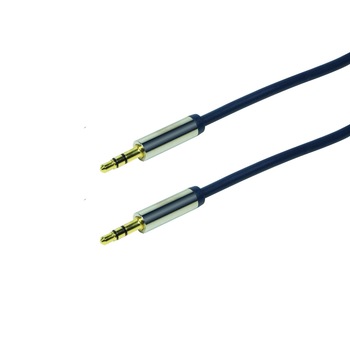 Cablu audio , LogiLink , 3.5 tata/tata , 1 m , albastru Cablu audio , LogiLink , 3.5 tata/tata , 1 m , albastru