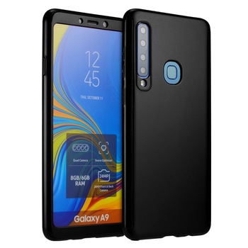 Husa Samsung Galaxy A9 2018 Full Cover 360 Negru + Folie de protectie Husa Samsung Galaxy A9 2018 Full Cover 360 Negru + Folie de protectie