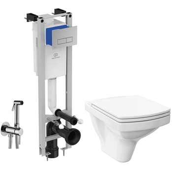 Set 3 in 1 Ideal Standard + Cersanit Easy CleanON - Cu dus Igienic - Gata de montaj - Vas wc Suspendat Cersanit Easy CleanON + Capac softclose + Rezervor Ideal Standard Set 3 in 1 Ideal Standard + Cersanit Easy CleanON - Cu dus Igienic - Gata de montaj - Vas wc Suspendat Cersanit Easy CleanON + Capac softclose + Rezervor Ideal Standard