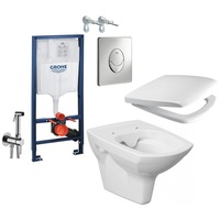 all in one incastrat - grohe  cersanit carina cleanon - cu dus igienic - gata de montaj - vas wc suspendat cersanit carina cleanon  capac softclose  rezervor grohe imagen 24_0_
0