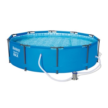 Piscina cu cadru metalic Bestway 305 x 76 cm , rotunda, cu pompa de filtrare Piscina cu cadru metalic Bestway 305 x 76 cm , rotunda, cu pompa de filtrare