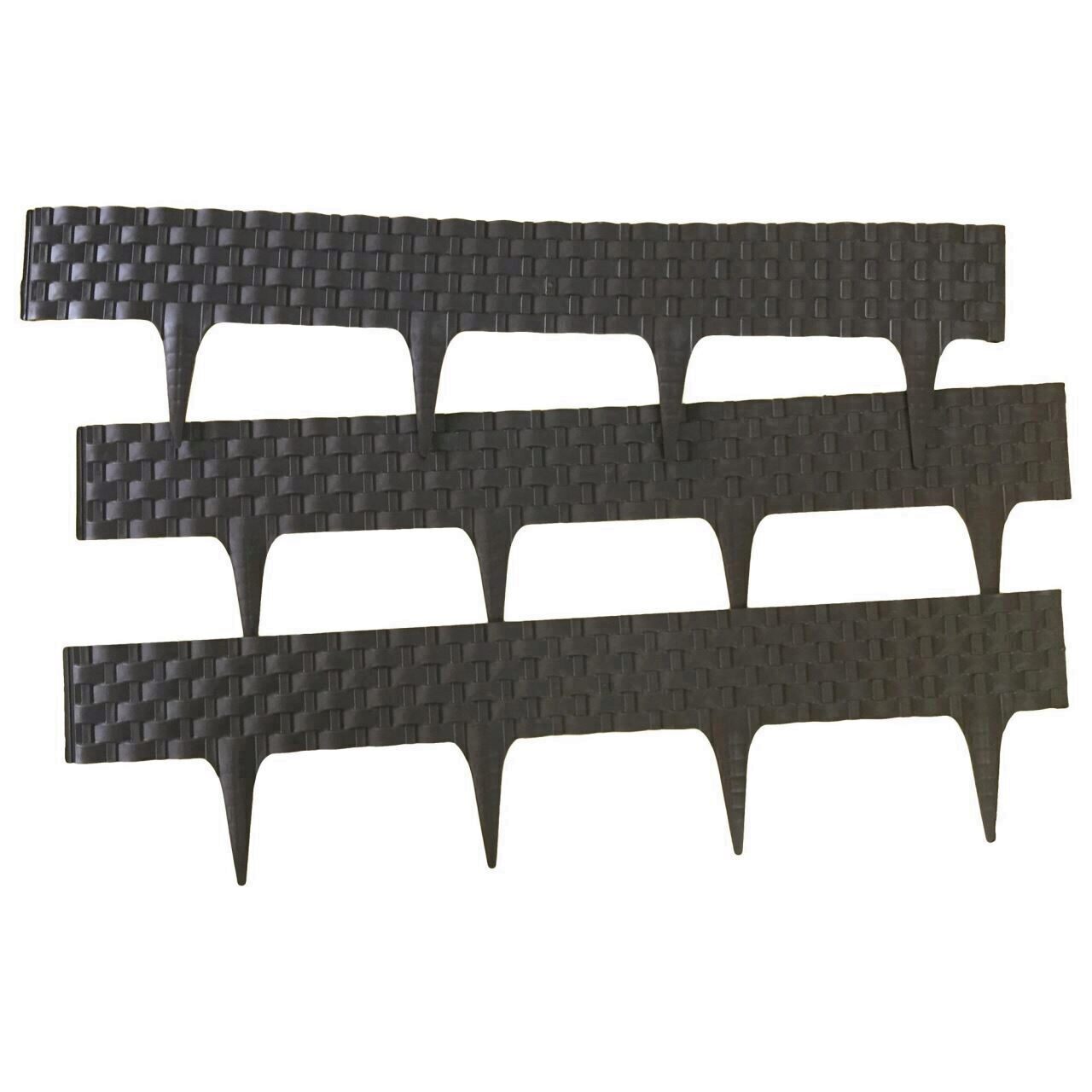 Set 3 borduri pentru delimitare gradina Rattan Palisade 2.4 m, 820x95/200 mm, Maro