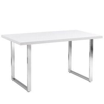 Masa Genarom Ring Alb Lucios, 130 x 80 x 75 cm Masa Genarom Ring Alb Lucios, 130 x 80 x 75 cm