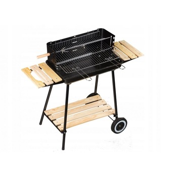 Gratar cu Carbuni si ROTISOR pentru Gradina IDL, DOTAT cu 3 Rafturi din LEMN practice pentru Accesorii si 2 Roti pentru a facilita transportul, Colectie 2019, Dimensiuni 84 x 37 x 86 cm, Inaltime reglabila pe 4 nivele, Constructie stabila Gratar cu Carbuni si ROTISOR pentru Gradina IDL, DOTAT cu 3 Rafturi din LEMN practice pentru Accesorii si 2 Roti pentru a facilita transportul, Colectie 2019, Dimensiuni 84 x 37 x 86 cm, Inaltime reglabila pe 4 nivele, Constructie stabila