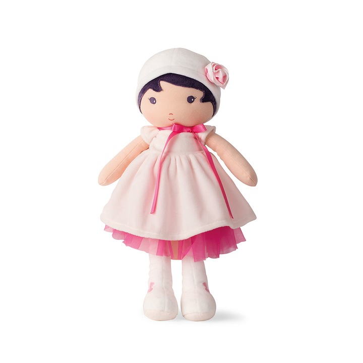 Papusa de plus, Kaloo, Perle XL, 40 cm, alb cu roz