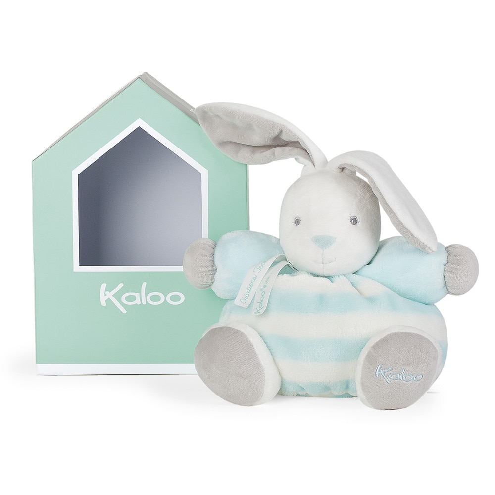 Jucarie de plus, Kaloo, iepuras, 25 cm, aqua cu crem