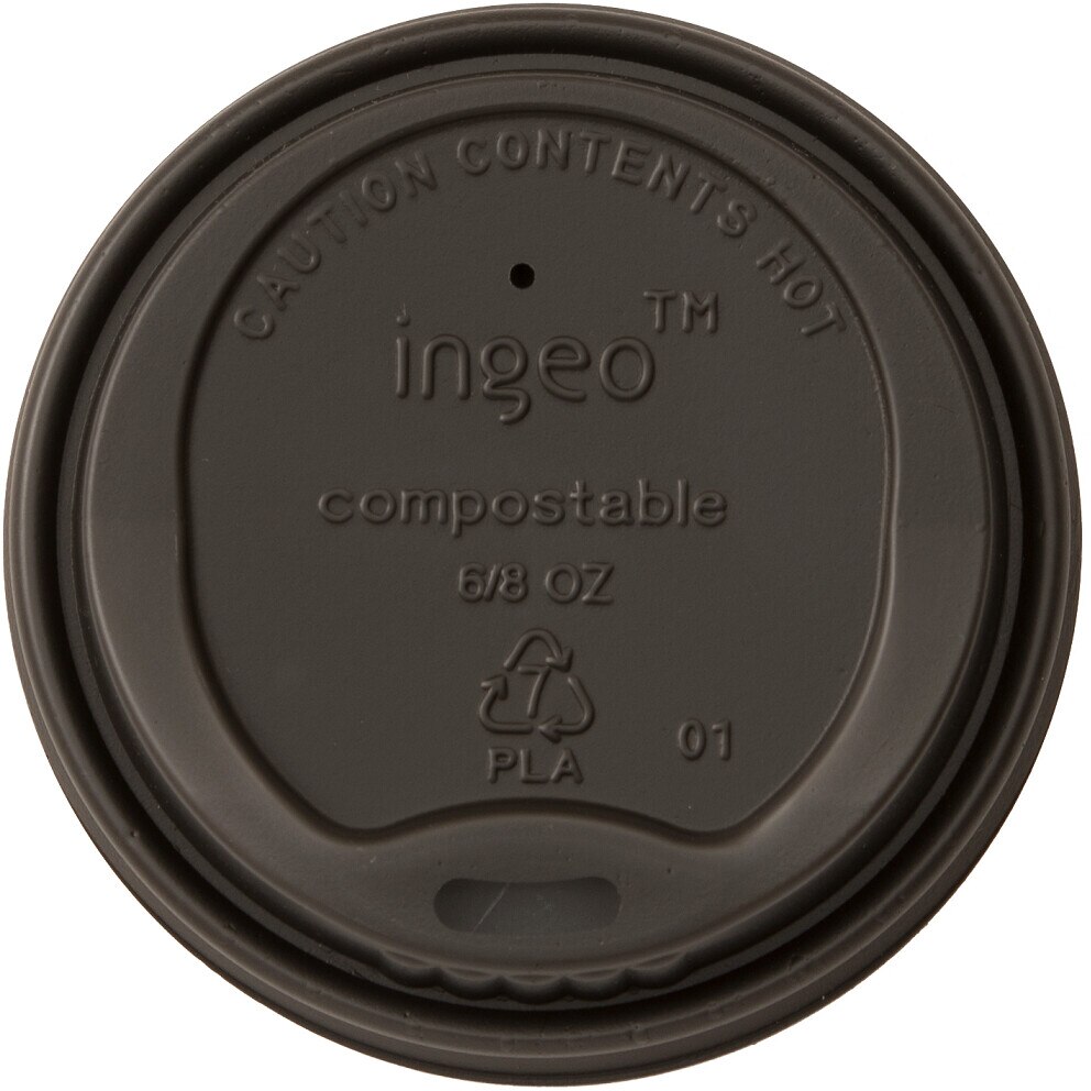Capace Negre Bauturi Calde 80mm, 100% Biodegradabile si Compostabile, 100 buc/set, CPLA