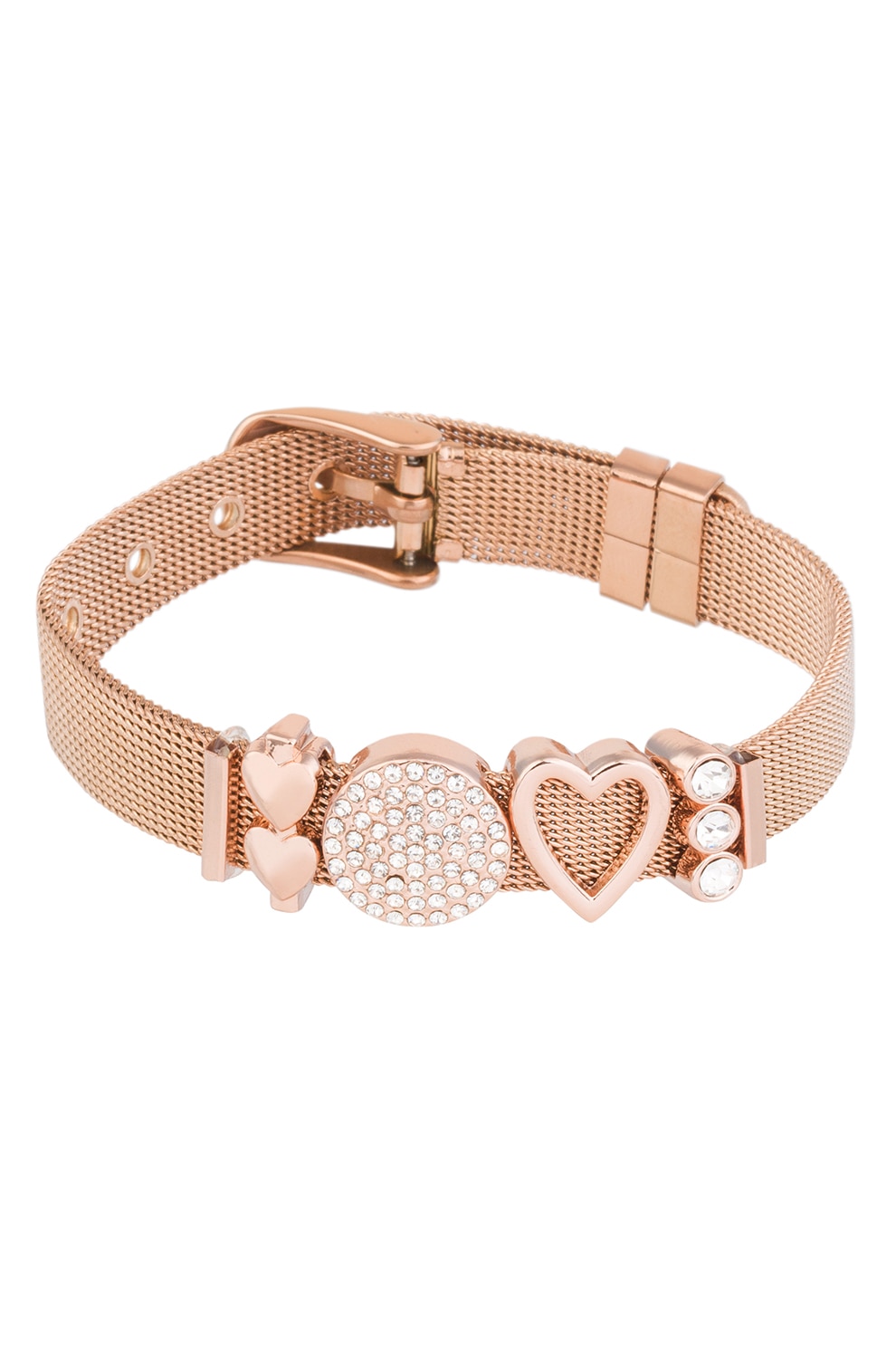 U.S. Polo Assn., Bratara cu cristale zirconia si mpdel plasa, Auriu rose