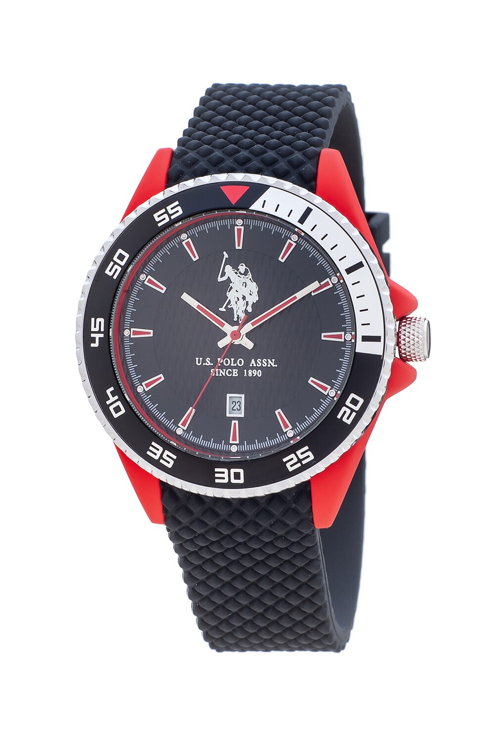 U.S. Polo Assn., Kerek karóra szilikonszíjjal, Tengerkék U.S. Polo Assn., Syroc kerek karóra szilikonszíjjal