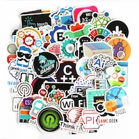 Set 50 bucati Stickere / Abtibilduri Waterproof Programator Geek Internet IT Gamer